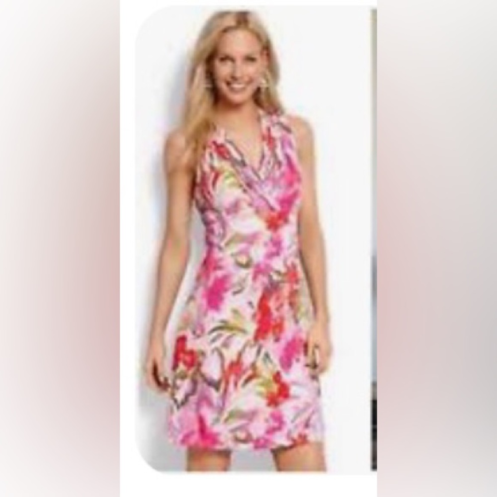 Tommy Bahama Pink Floral Sleeveless Midi Dress - Picture 2 of 8